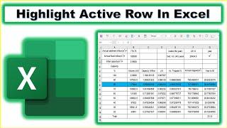 How To Highlight The Current Row In Excel