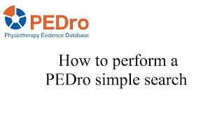 PEDro simple search - English