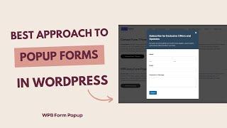 How to Create a Popup Form in WordPress (easy and quick) | WPForms Forms Popup | WPB Form Popup