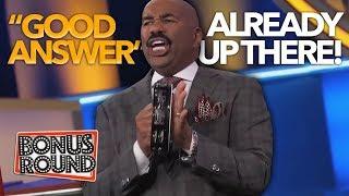 OH NO!! Steve Harvey Makes Fun Of Contestants On Family Feud US! TOO FUNNY!!