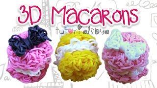 1 LOOM 3D Puffy Macaron Charm / Figurine Rainbow Loom Tutorial | How To