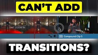 Can't ADD Transitions in Davinci Resolve ? Fast FIX