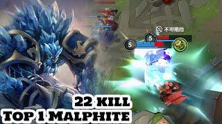 Wild Rift Malphite - Top 1 Malphite Gameplay Rank Challenger 22 kill