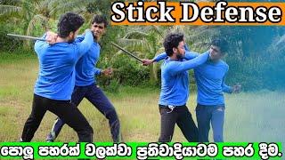 defending against a stick | Karv Maga techniques | පොලු පහරකින් බේරී ප්‍රතිවාදියාටම පහර දීම.