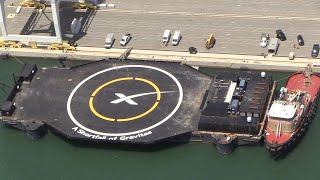 Aerial footage of the new SpaceX drone ship "A Shortfall of Gravitas"