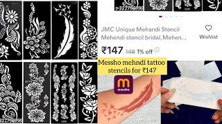 Easy Mehndi Tattoo Stencils from Meesho | mehndi stickers for hands | mehndi tattoo sticker review