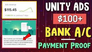 Unity Ads Payment Proof | unity ads earning proof | Unity earning trick | Unity Ads High cpm App