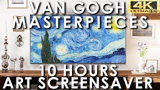 Van Gogh Art Slideshow 10 hours Masterpieces | Famous Paintings Screensaver | No Sound 4K UHD