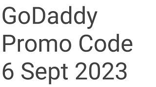 GoDaddy Promo Code