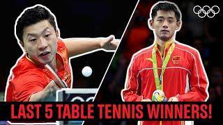 Men's Singles Table Tennis  Last 5 Champions