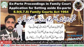 Ex Parte Proceedings in Family Courts, Application for Setting aside ex parte, Ex parte Decree,