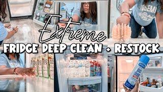 MASSIVE Fridge Deep Clean + Restock | Extreme Cleaning Motivation | #cleanwithme