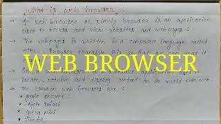 Short notes on web browser || Networking chapter important Short notes for exams#dowithme