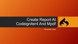 create report at codeigniter4 and mpdf