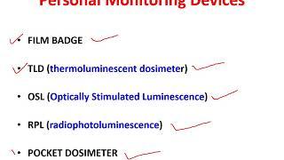 PERSONAL MONITORING DEVICES & FILM BADGES