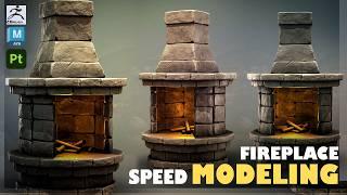 Making a Stylized Fireplace in Maya 2025, Zbrush, and Substance Painter