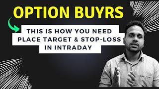 How to Place Target and Stop-loss in Option buying | #optionbuying