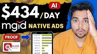 ClickBank $434/Day Sale! | Mgid Native Ads For Beginners 2024 | Ai + Affiliate Marketing (Hindi)