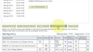 Overview of the Degree Tracker homepage, basic functions and reports