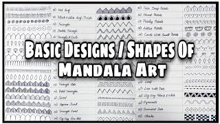 50 Basic Designs or Shapes Of Mandala Art With Their Names || For Beginners || Step By Step Tutorial