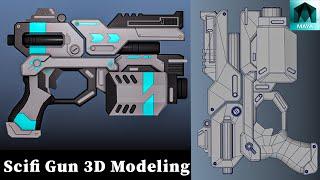 SciFi Gun Modeling In Maya |Speed Modeling and Timelapse|