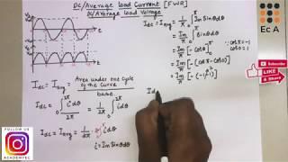 #122 Average current / DC current and Average voltage / DC voltage of fullwave rectifier||EC Academy