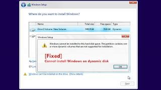 The partition contains one or more dynamic volumes that are not supported partition [ Solved]