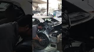 Corolla uae road accident car repair zaki technician #accidentcars #automobile #uae #zaki #car