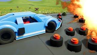 CRAZY LAND MINE RACE! - Brick Rigs Multiplayer Gameplay - Lego Landmine Race!