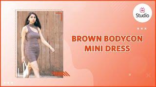 Brown Bodycon Mini Dress Ft. Ishita Khanna #Shorts - Myntra