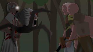 Granny And Spider Slendrina Mother VS The Twins -Dvloper Fights-(Sticknodes Animation)
