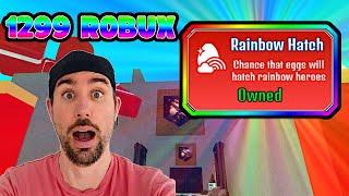 1299 ROBUX Rainbow Hatch Gamepass - is it worth it? Anime Clicker Fight Roblox