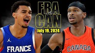 Canada vs France Full Game Highlights - 2024 Olympics | July 19, 2024