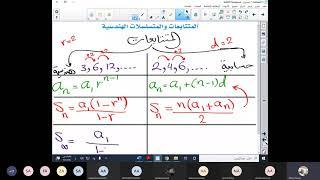 مراجعة المتتابعات والمتسلسلات الحسابية والهندسية