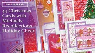 44 Christmas Cards with Michaels Recollections Holiday Cheers 6x6 Paper Pad