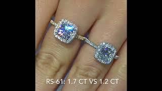 Moissanite vs. Diamond Cushion Cut Engagement Ring