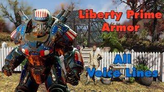 Liberty Prime Power Armor. All Phrases | Fallout 76