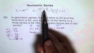 Find Number of Terms In Geometric Series Q6