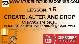Student Studies Corner- | SQL- Lesson 15 | Create, Alter And Drop Views In Urdu Version