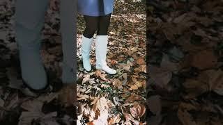 Осенние сапоги, популярный цвет для прогулки по желтым листьям 秋靴 autumn boots