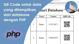 Cara membuat QR Code untuk data yang ditampilkan dari database dengan PHP