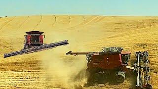 Following combine on steep terrain - Skyrockets WA