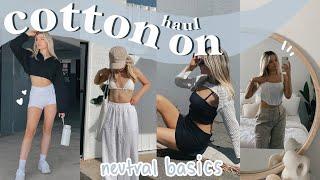 COTTON ON TRY ON HAUL | neutral summer basics you need