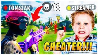 TROLLUJE CHEATAMI MAŁYCH STREAMERÓW w Fortnite! *nie wytrzymałem XD*