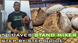 How to Mix 5 Sourdough Loaves in a KitchenAid Stand Mixer | Step-by-Step Tutorial