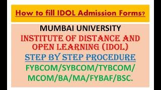 IDOL | Mumbai University | Online admission form procedure | step by step 2023-24