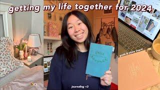 getting my life together for 2024 (& how YOU can too)! new year goal setting, cleaning, journaling