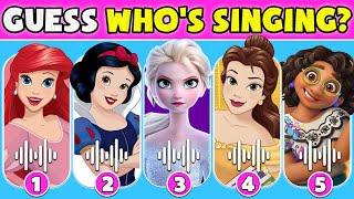 Guess WHO'S SINGING By 60 DISNEY PRINCESSES SONGS Quiz |Elsa,Snow White,Ariel,Belle,Mirabel |NT Quiz