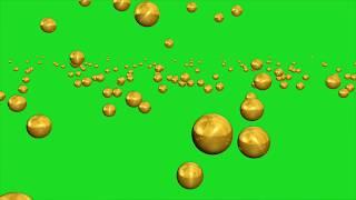 2K Falling and floating Gold ball Green Screen