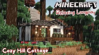 Minecraft Longplay | Rainy Spruce Cottage on the Hill by the Ocean (no commentary)